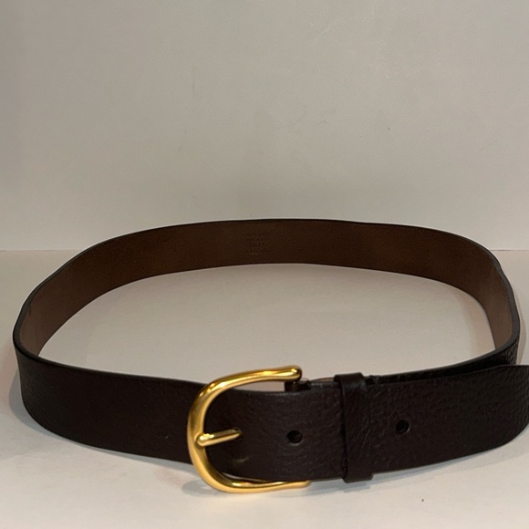 TOM FORD Mens Brown Leather Belt with Gold Buckle - Picture 1 of 7